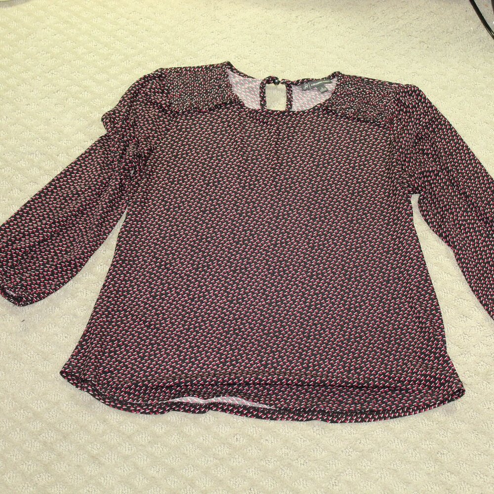 Adrianna Papell Women's S Black Red White Blouse